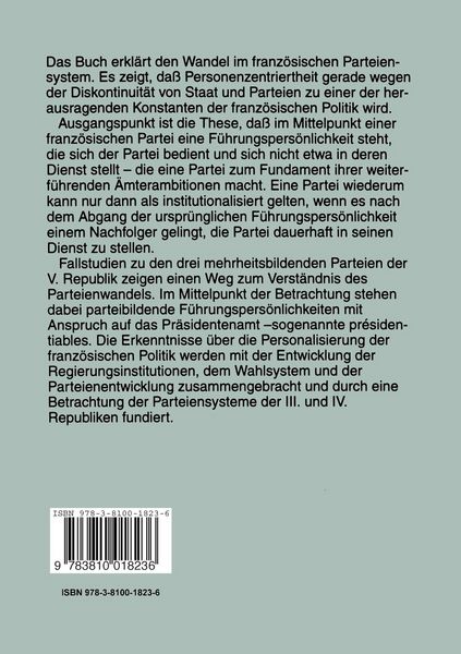 Produktbild: Der Wandel des franz&ouml;sischen Parteiensystems