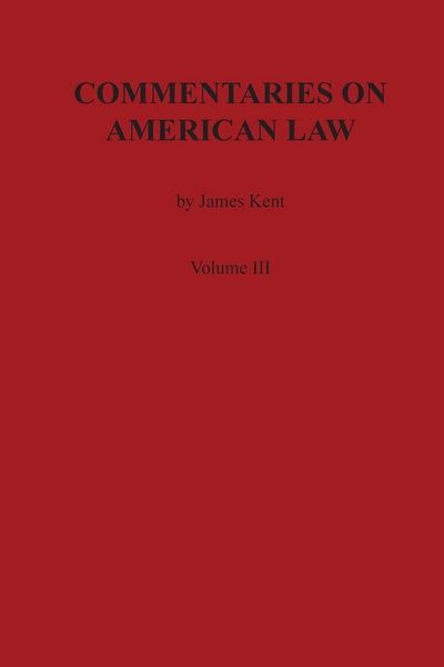 Produktbild: Commentaries on American Law, Volume III