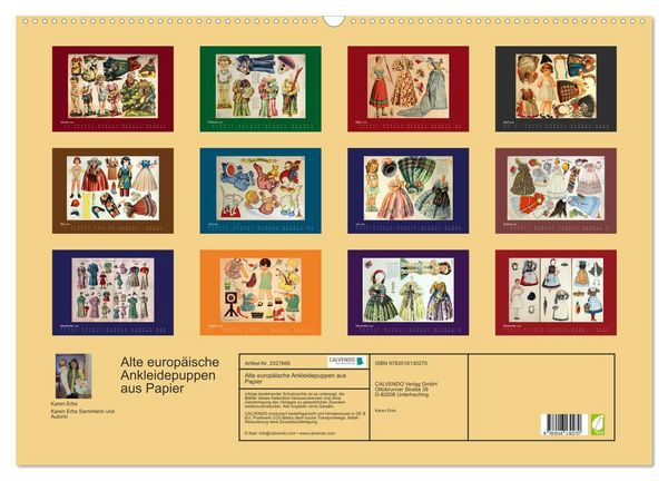 Produktbild: Alte europ&auml;ische Ankleidepuppen aus Papier (Wandkalender 2026 DIN A2 quer), CALVENDO Monatskalender