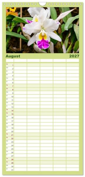 Produktbild: Familienplaner 2027 - Wunderbare Orchideen mit 5 Spalten (Wandkalender, 21 x 45 cm) CALVENDO