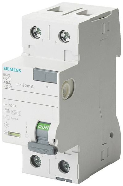 Siemens 5SV31116 5SV3111-6 FI-Schutzschalter A 2polig 16A 0.01A 230V