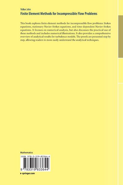 Produktbild: Finite Element Methods for Incompressible Flow Problems