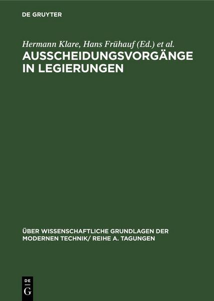 Produktbild: Ausscheidungsvorg&auml;nge in Legierungen