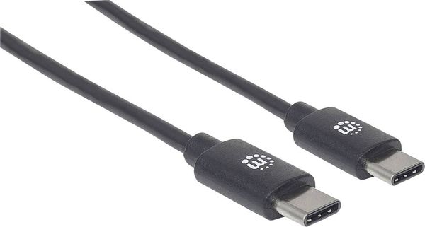 Manhattan USB-Kabel USB 2.0 USB-C® Stecker 2.00m Schwarz 354875