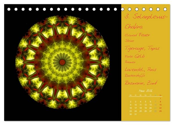 Produktbild: Kleine Chakrenlehre (Tischkalender 2026 DIN A5 quer), CALVENDO Monatskalender