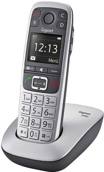 Gigaset E560 DECT/GAP Schnurloses Telefon analog Freisprechen, Optische Anrufsignalisierung Platin