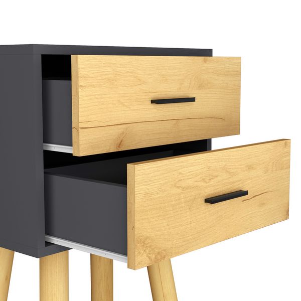 Produktbild: Nachttisch mit 2 Schublade 45x30x56 cm Singol XXL