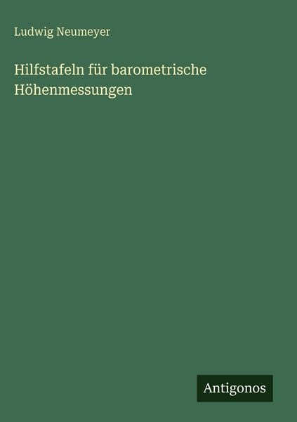 Produktbild: Hilfstafeln f&uuml;r barometrische H&ouml;henmessungen