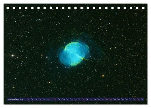Produktbild: Galaxien, Sterne und Nebel: Leuchten aus dem All (Tischkalender 2026 DIN A5 quer), CALVENDO Monatskalender