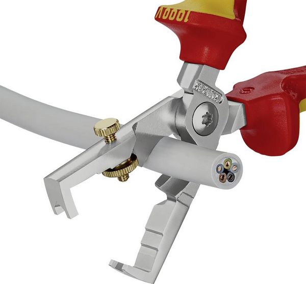Produktbild: Knipex StriX 13 66 180 Kabelschere Geeignet f&uuml;r (Abisoliertechnik) Alu- und Kupferkabel, ein- und mehrdr&auml;htig 15 mm 5 50 mm&sup2; 7