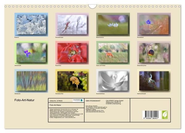 Produktbild: Foto-Art-Natur (Wandkalender 2027 DIN A3 quer), CALVENDO Monatskalender