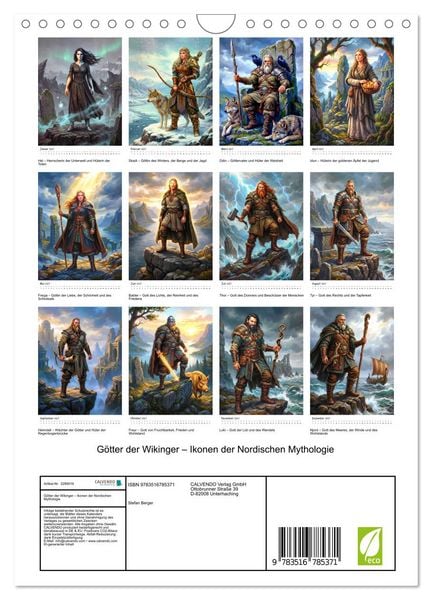 Produktbild: G&ouml;tter der Wikinger &ndash; Ikonen der Nordischen Mythologie (Wandkalender 2027 DIN A4 hoch), CALVENDO Monatskalender