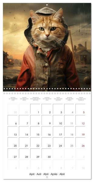Produktbild: Les chats branch&eacute;s (Calendrier mural carr&eacute; 2026 30x30 cm) Calendrier double avec une page pour vos prises de notes