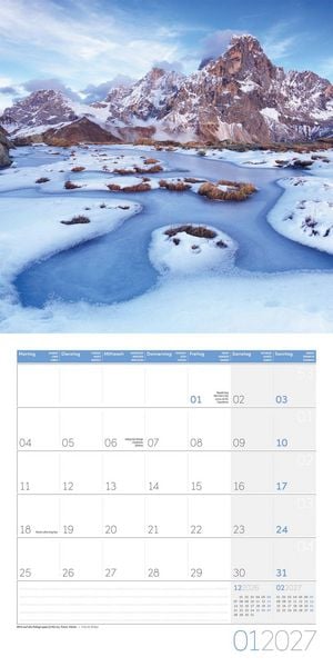 Produktbild: Alpen Kalender 2027 - 30x30 - Art12