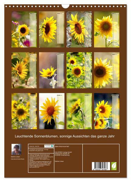 Produktbild: Leuchtende Sonnenblumen, sonnige Aussichten das ganze Jahr (Wandkalender 2026 DIN A3 hoch), CALVENDO Monatskalender