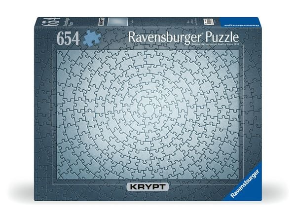 Produktbild: Ravensburger Puzzle 12000071 - Krypt Puzzle Silber - Puzzle mit 654 silbernen Teilen, tolle Herausforderung f&uuml;r Puzzle-Profis ab 14 Jahren