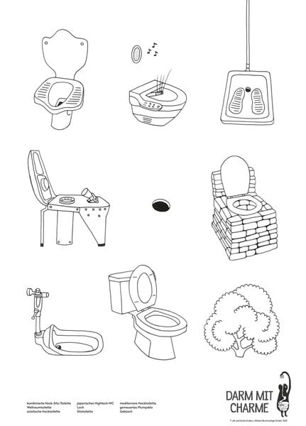 Produktbild: Plakat, "Darm mit Charme", Toiletten aller Welt