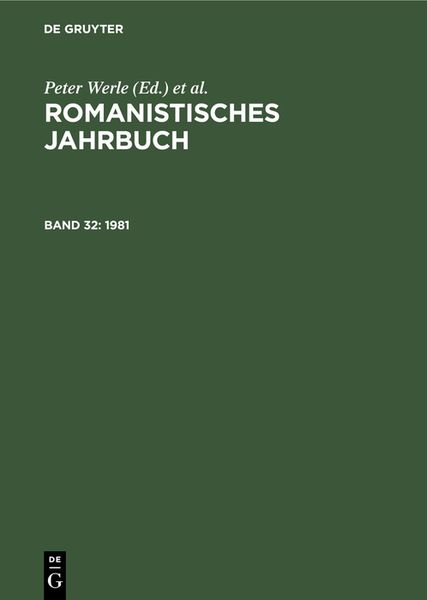 Romanistisches Jahrbuch / 1981