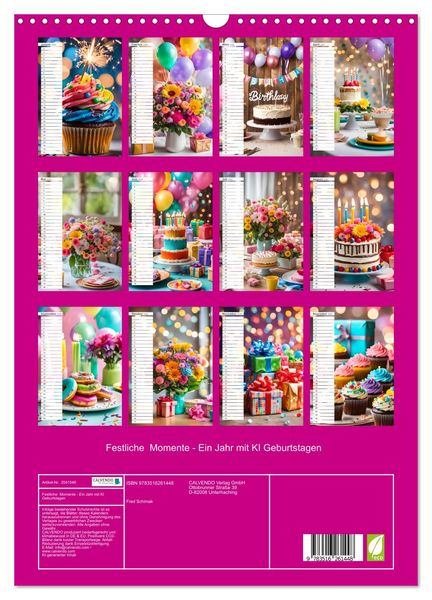 Produktbild: Festliche Momente - Ein Jahr mit KI Geburtstagen (Wandkalender 2026 DIN A3 hoch), CALVENDO Monatskalender