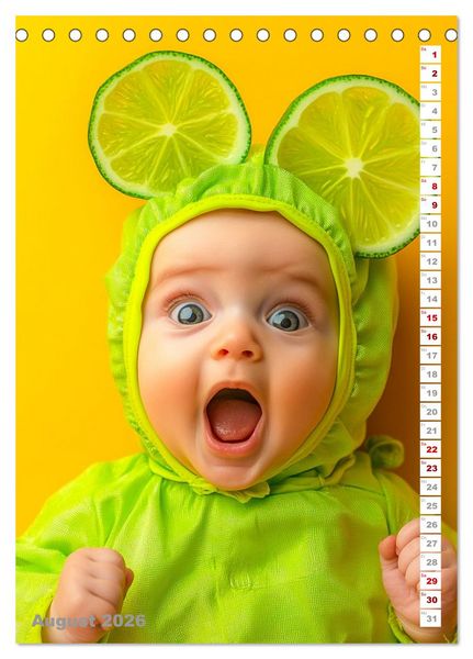 Produktbild: Babys in Bestform - Lustige Fr&uuml;chtchen (Tischkalender 2026 DIN A5 hoch), CALVENDO Monatskalender