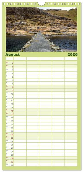 Produktbild: Familienplaner 2026 - Wales - Eine spektakul&auml;re Reise in ein bezauberndes Land. mit 5 Spalten (Wandkalender, 21 x 45 cm) CALVENDO