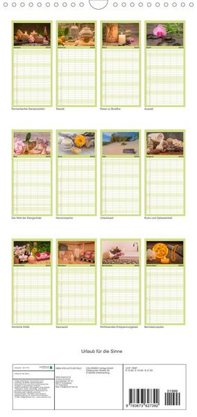 Produktbild: Urlaub f&uuml;r die Sinne - Familienplaner hoch (Wandkalender 2022 , 21 cm x 45 cm, hoch)