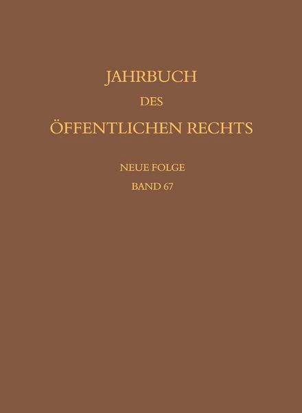 Produktbild: Jahrbuch des &ouml;ffentlichen Rechts der Gegenwart. Neue Folge