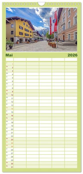 Produktbild: Familienplaner 2026 - Herzliche Gr&uuml;&szlig;e aus Kuchl mit 5 Spalten (Wandkalender, 21 x 45 cm) CALVENDO