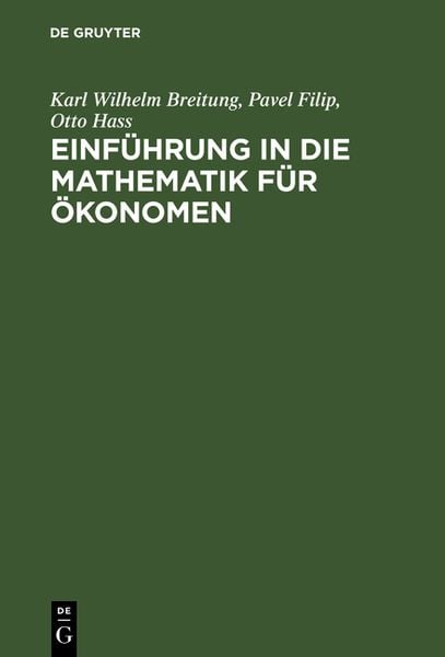 Produktbild: Einf&uuml;hrung in die Mathematik f&uuml;r &Ouml;konomen
