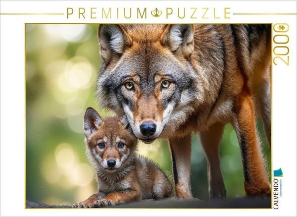 CALVENDO Puzzle Die Wölfin schützt ihr Junges | 2000 Teile Lege-Größe 90x67cm Foto-Puzzle für glückliche Stunden, Sonstige von , Calvendo Puzzle,