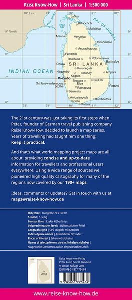 Produktbild: Reise Know-How Landkarte Sri Lanka (1:500.000)