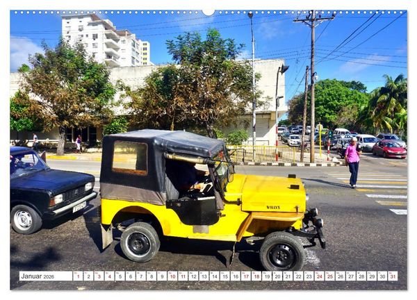 Produktbild: Willys Jeep - Eine amerikanische Legende auf Kuba (Wandkalender 2026 DIN A2 quer), CALVENDO Monatskalender