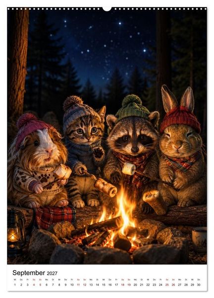 Produktbild: Cozy Friends - Kleine Kuschelhelden (Wandkalender 2027 DIN A2 hoch), CALVENDO Monatskalender