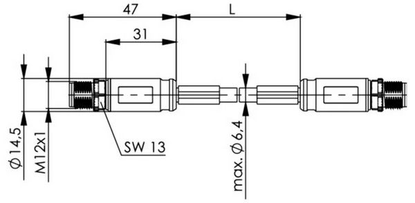 Produktbild: Teleg&auml;rtner 100017138 Verbindungsleitung Stecker 0.5m 1St.