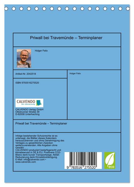 Produktbild: Priwall bei Travem&uuml;nde &ndash; Terminplaner (Tischkalender 2026 DIN A5 hoch), CALVENDO Monatskalender