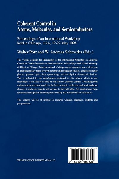 Produktbild: Coherent Control in Atoms, Molecules, and Semiconductors