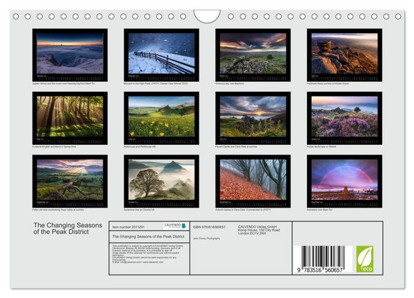 Produktbild: The Changing Seasons of the Peak District (Wall Calendar 2026 DIN A4 landscape), CALVENDO 12 Month Wall Calendar