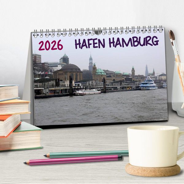 Produktbild: Hafen Hamburg 2026 (Tischkalender 2026 DIN A5 quer), CALVENDO Monatskalender