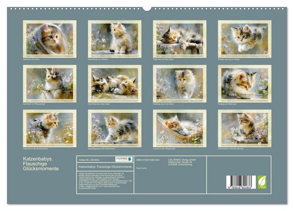 Produktbild: Katzenbabys. Flauschige Gl&uuml;cksmomente (hochwertiger Premium Wandkalender 2027 DIN A2 quer), Kunstdruck in Hochglanz
