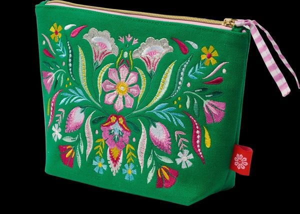 Produktbild: Fiesta del Sol Accessoirestasche bestickt, 18 x 24 cm, gr&uuml;n