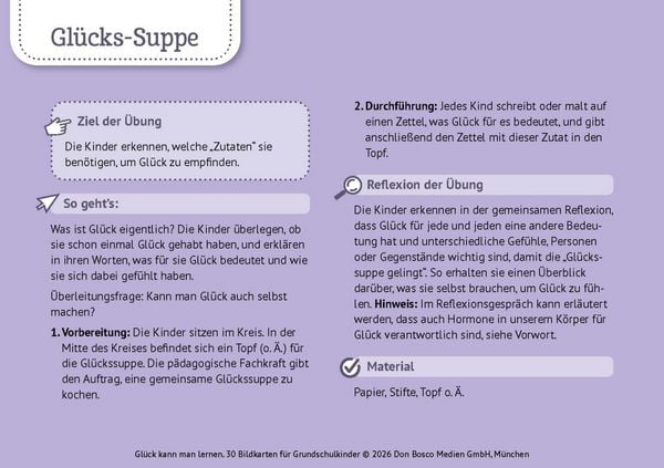 Produktbild: Gl&uuml;ck kann man lernen. 30 Bildkarten f&uuml;r Grundschulkinder