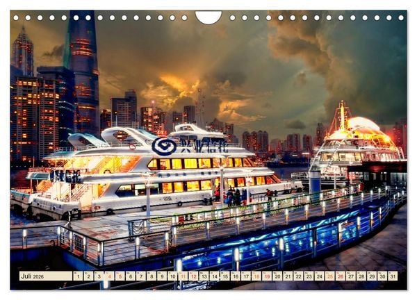 Produktbild: Metropolen - Nacht Skylines (Wandkalender 2026 DIN A4 quer), CALVENDO Monatskalender