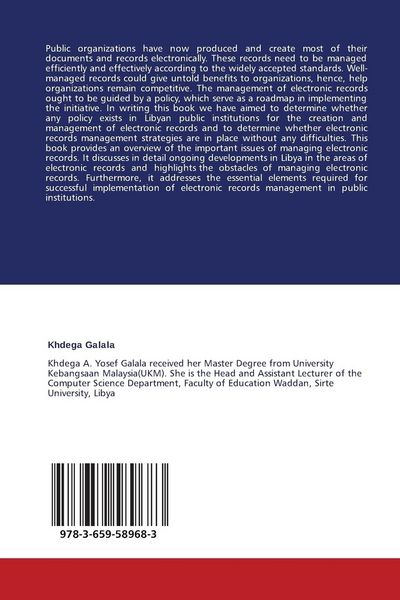 Produktbild: Electronic Records Management in the Libyan Public Sector