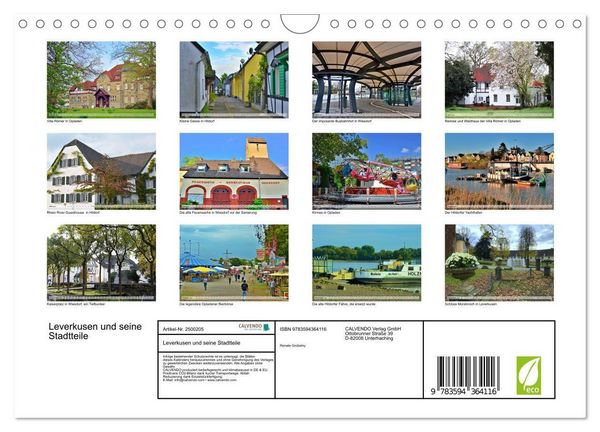 Produktbild: Leverkusen und seine Stadtteile (Wandkalender 2027 DIN A4 quer), CALVENDO Monatskalender
