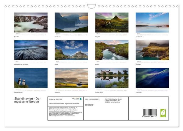 Produktbild: Skandinavien - Der mystische Norden (Wandkalender 2027 DIN A3 quer), CALVENDO Monatskalender