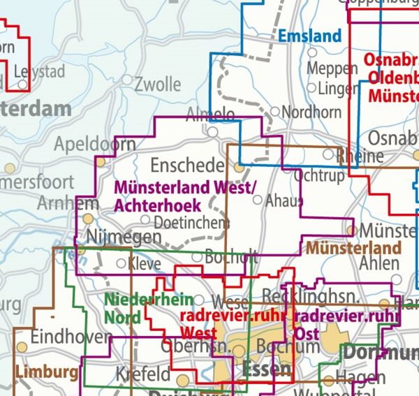 Produktbild: BVA ADFC Regionalkarte M&uuml;nsterland West / Flusslandschaft Achterhoek 1:75.000