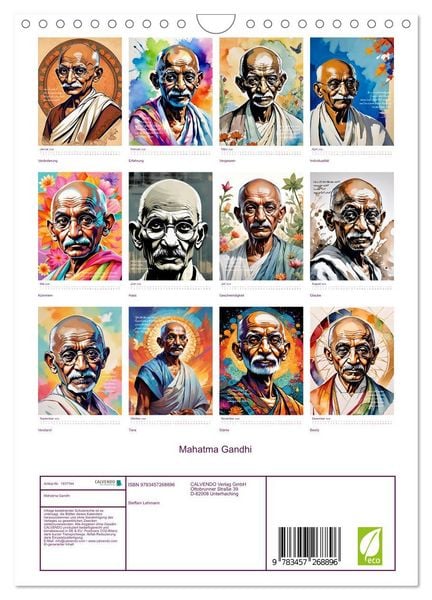 Produktbild: Mahatma Gandhi (Wandkalender 2026 DIN A4 hoch), CALVENDO Monatskalender