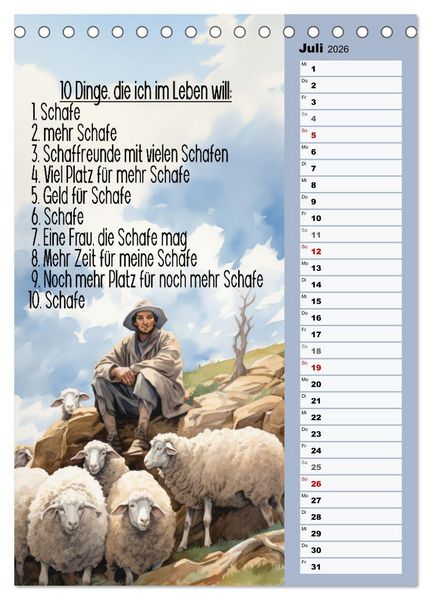 Produktbild: Sch&auml;ferspr&uuml;che (Tischkalender 2026 DIN A5 hoch), CALVENDO Monatskalender