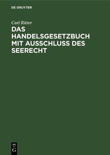 Produktbild: Das Handelsgesetzbuch mit Ausschlu&szlig; des Seerecht