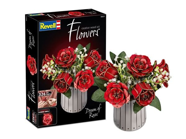 Produktbild: Revell Holzblumen Flowers Dream of Roses mit Vase & Duftring